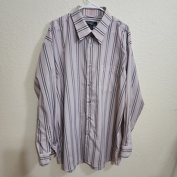 TRUST USA Dress Striped Shirt Button-down Purple Men's Size 2XL - Picture 1 of 7